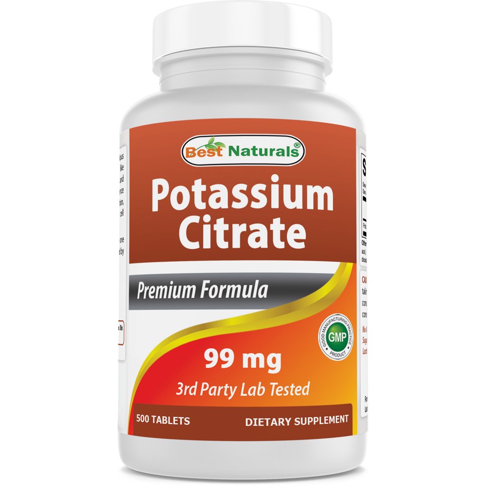 Best Naturals Potassium Citrate 99mg 500 Tablets 3rd Party Lab Tested