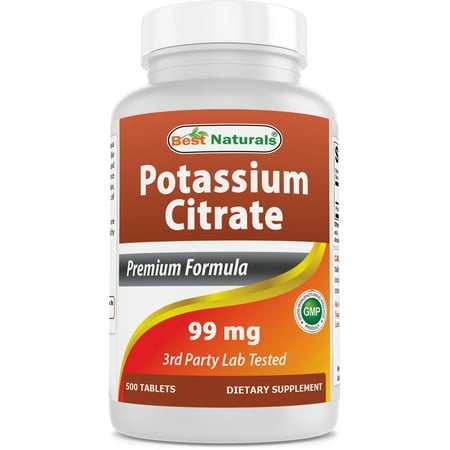 Best Naturals Potassium Citrate 99mg 500 Tablets - 3rd Party Lab Tested