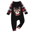 thumbnail image 3 of Odeerbi Christmas Pajamas for Family Holiday Plaid Long Sleeve Family Christmas Pajamas Matching Sets Infant Plaid Print Tops Pants Set Two-Piece Sleepwear Xmas PJs Set Black, 3 of 5