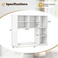 thumbnail image 4 of Giantex Desktop Bookshelf, Desk Hutch Dorm w/3 Adjustable Shelves, Wooden Desktop Storage Organizer, White, 4 of 9
