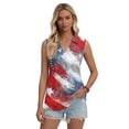 thumbnail image 4 of 250 Years American Flag 250th Anniversary USA T-Shirt Womens Sleeveless Shirts Printed Golf Polo Shirts, 4 of 5