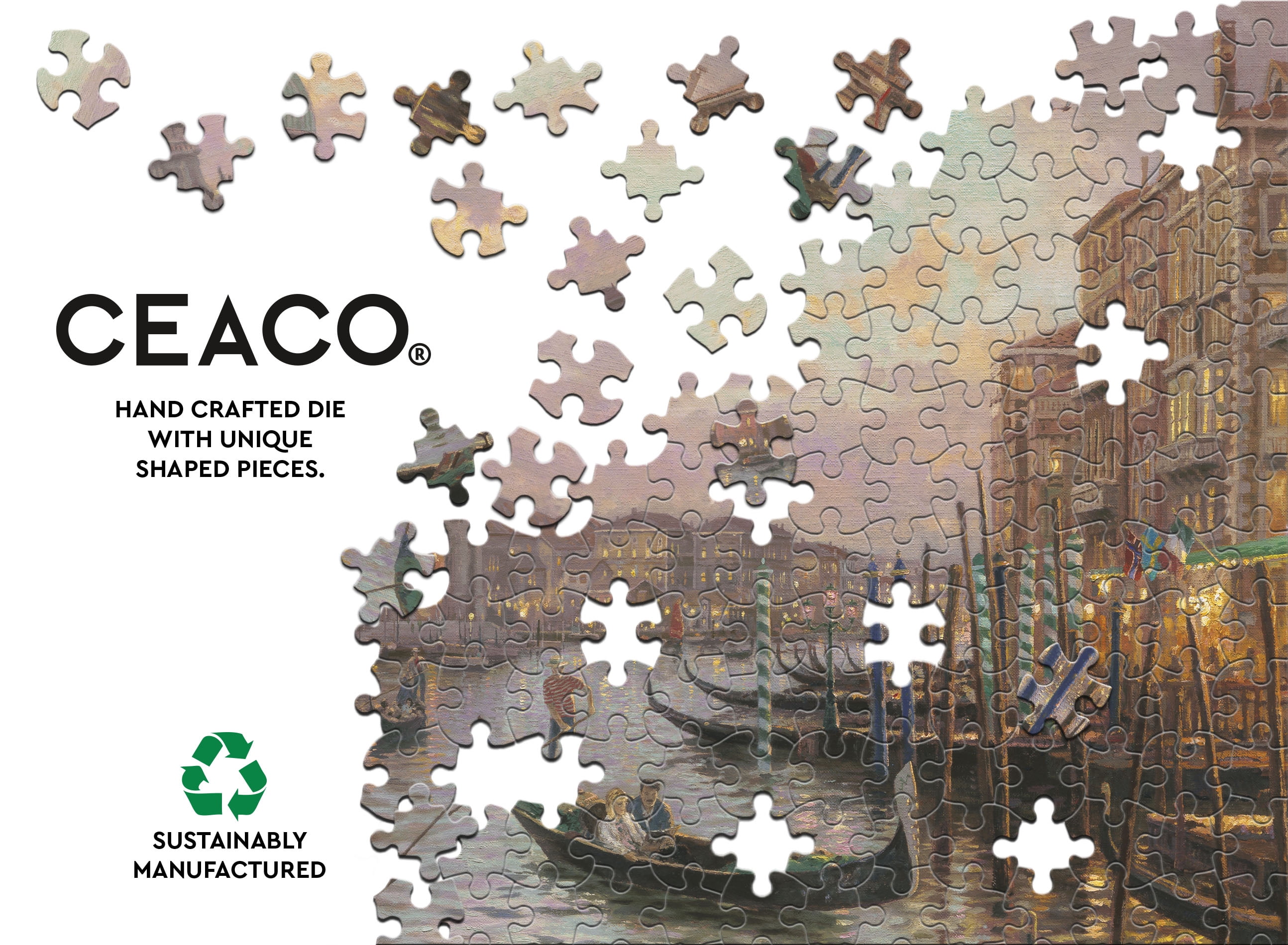 Ceaco Thomas Kinkade Venice 1000-Piece Interlocking Jigsaw Puzzle for Children Ages 14+