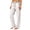 Beige#34, variant on YOIAVAIOY Women's Cotton Linen Straight Leg Pants Elastic Waist Casual Long Trousers with Pockets Khaki XXL