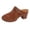 Brown, variant on RotHome Women’s Closed Toe Chunky Heels Mules Comfortable Slip On Slides Backless Loafers Shoes for Women Low Kitten Heels Breathable Summer Sandals