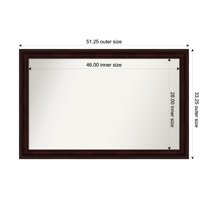 Amanti Art Custom Framed Wall and Bathroom Mirror (33.25 x 51.25 in.), Coffee Bean Brown Frame