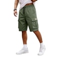 thumbnail image 2 of BRANROY Mens Designer Cargo Shorts Relaxed - Elastic Waist Multi‑Pocket Casual Shorts, Ideal for Running Shorts, Hiking Shorts, and Beach Shorts with Fashionable Style,Army Green,L, 2 of 8