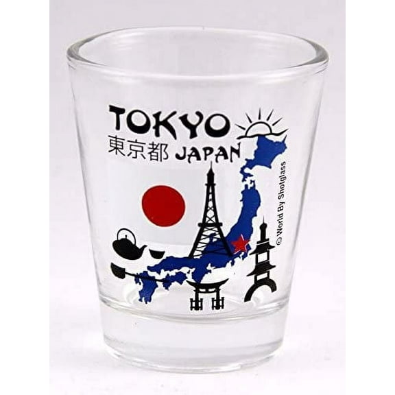 Tokyo Japan Landmarks and Icons Collage Shot Glass