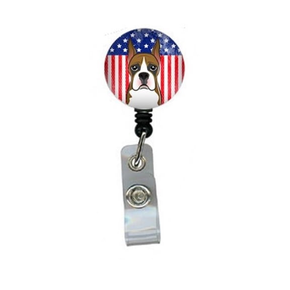 Carolines Treasures BB2153BR American Flag & Boxer Retractable Badge Reel