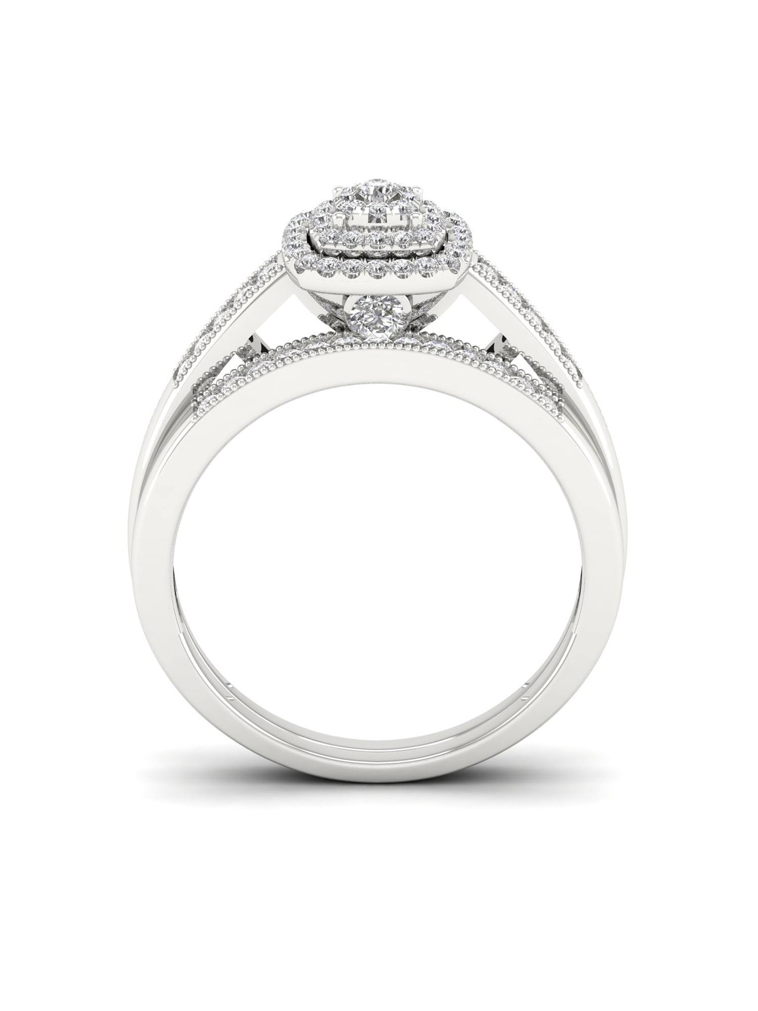 1/3ct TDW 10k White Gold Diamond Bridal Set