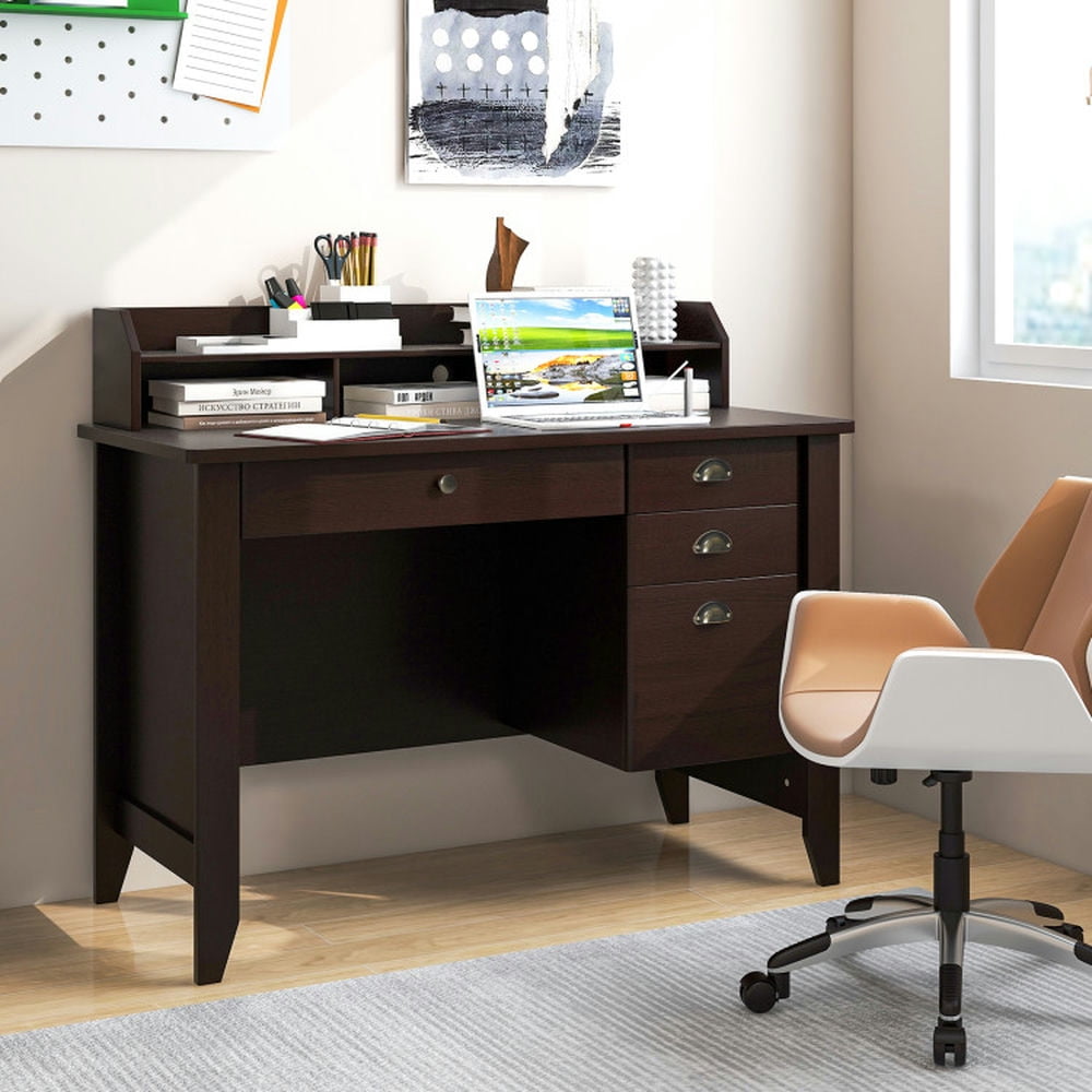 Demi Bonn Computer Desk PC Laptop Study Writing Table Workstation, Small Home Office Desk, Brown