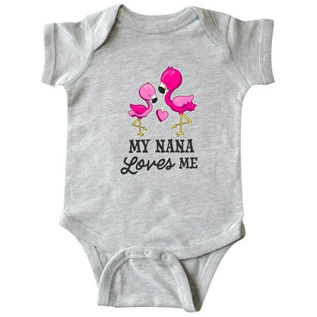 

Inktastic My Nana Loves Me with Two Flamingos Gift Baby Boy or Baby Girl Bodysuit