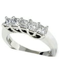 thumbnail image 3 of Pompeii 3/4 ct Princess Cut Diamond Wedding Ring 5-Stone Womens Stackable Band 14k Gold, 3 of 3