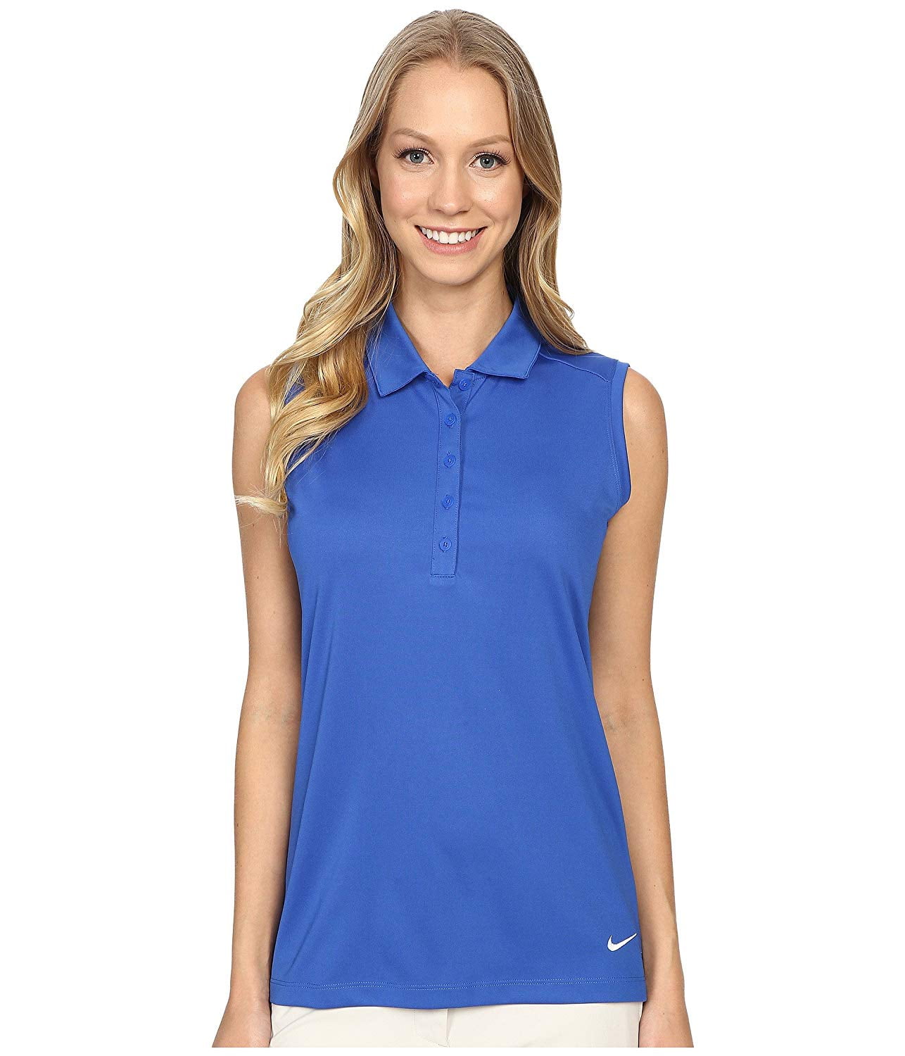 Nike Women's Dri-Fit Victory Solid Sleeveless Golf Polo, Game Royal ...