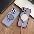 thumbnail image 4 of Compatible with iPhone 15 Pro Max Case with Ring Stand 180° Rotatable Magnetic Kickstand Invisible Holder Frosted Translucent Fashion Luxury Protection Shockproof Case for Women Girls Man, 4 of 10