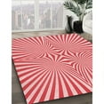 thumbnail image 3 of Ahgly Company Tapis Rond Lavable en Machine Intérieur Transitionnel Rose, 3 Pieds Rond, 3 of 7