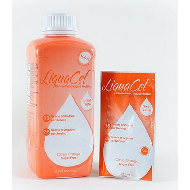 LiquaCel Oral Protein Supplement, Orange Flavor, 32 oz. Bottle, Ready