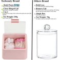 thumbnail image 4 of Storage Organizer - 2 Grids Separate Cotton Swabs Dispenser Qtips Holder Bathroom Canisters with Hinged Lids for Cotton Balls, Cotton Pads, Pink, 4 of 4