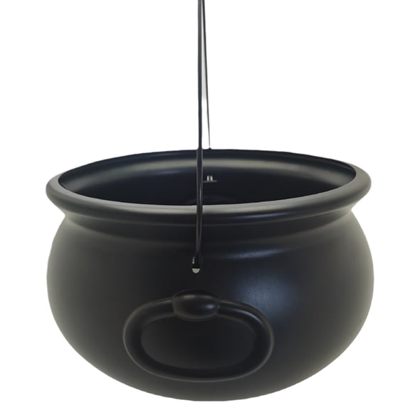 Halloween Party Essential Large 12" Black Witches Cauldron Bucket Kettle for Candy and Treats Container Bowl Decoration
