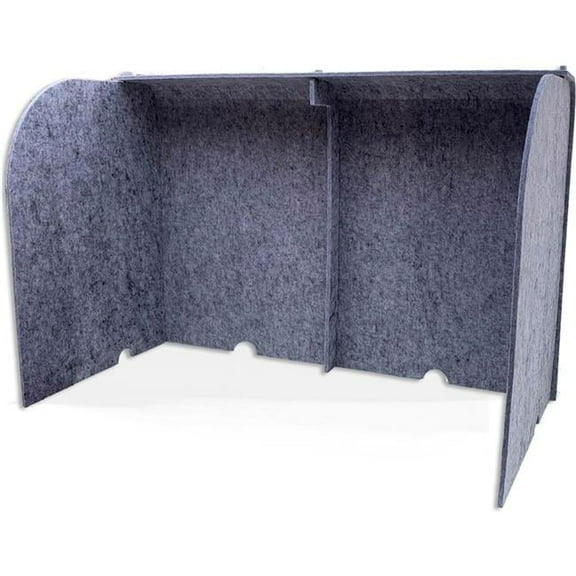 24 x 36 x 18 in. Acoustic Desktop Surround Silver PET Felt Protection Screen