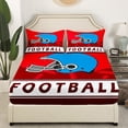 thumbnail image 3 of American Football Bed Sheets Sports Competition Fitted Sheet For Teens , Football Gifts Bedding Set Ball Game Helmet Sheets With 2 Pillow Cases, Red Blue (Queen 3Pcs), 3 of 4
