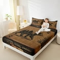 thumbnail image 4 of jejeloiu Wild Animal Bear Twin Sheet Sets,Jungle Wildlife Twin Fitted Sheet,Rustic Pine Tree Flat Sheet For Men Women,Ultra Soft Home Decor,3 Pieces, 4 of 7