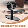 thumbnail image 4 of 2 Pcs Stainless Steel Handrail Bracket Base Ceiling Curtain Track Railing Black, 4 of 6