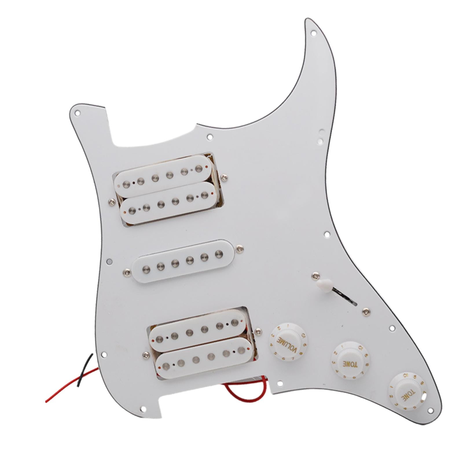 LeeQinersw Guitar Pickguard 11 Hole Modern Metal Professional Multifunction Prewired Loaded HSH white