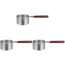 3-Piece Stainless Steel Saucepan Set with Non-Stick Small Frying Pan for Eggs and Oil Cooking