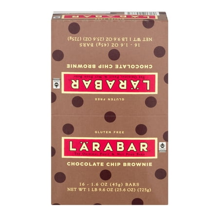 Larabar Gluten Free Bar, Chocolate Chip Brownie, 1.6 oz Bars (16 Count), 1.6 OZ