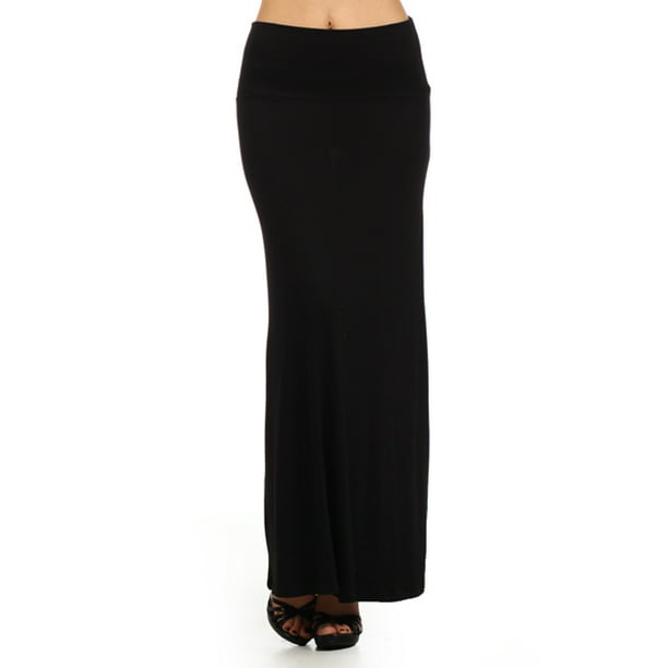 FashionJOA - Women's Solid Maxi Skirt - Walmart.com - Walmart.com