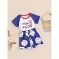 thumbnail image 3 of Niusricy Toddler Baby Baseball Outfit 0 6M 12M 18M 2T 3T Kids Boys Short Sleeve T-shirt Letters Print Tops with Baseball Print Shorts Infant Fashion Casual Daily Summer Clothes for Vacation, 3 of 8