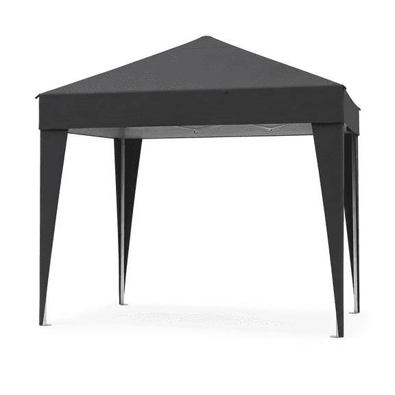 Fenbeli 10 x 10 Ft Pop Up Canopy Tent Instant Folding Outdoor Gazebo with Steel Frame and Carry Bag for Party Backyard Commercial Event, Black