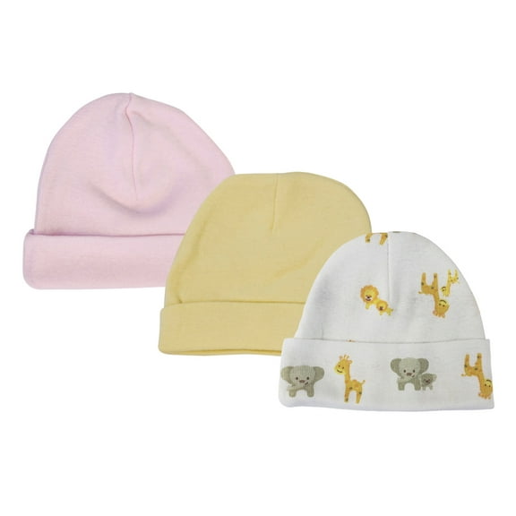 Bambini Layette Baby Girls Caps (Pack of 3)