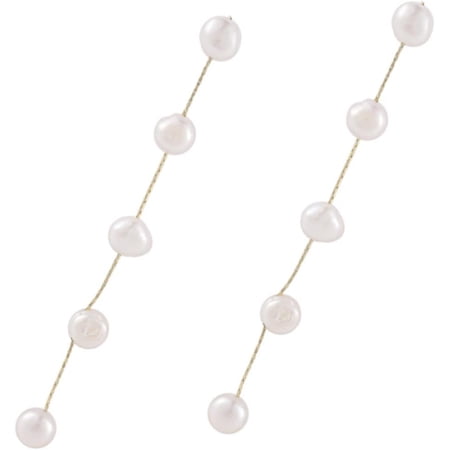 Pearl Dangle Earrings Long Drop Freshwater Pearl Jewelry Allergy-Friendly Wedding Earrings Women Bridesmaid[y156]