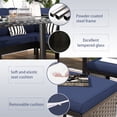 thumbnail image 5 of Patio Furniture Sets Small space patio furniture 7-piece outdoor furniture set, backyard furniture set, waterproof seat cushion, glass table, space saving, suitable for backyard, terrace or garden,Da, 5 of 10