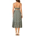 thumbnail image 3 of Allegra K Women's V Neck Spaghetti Strap Crop Top & Floral Ruffle Wrap Skirt Set, 3 of 6