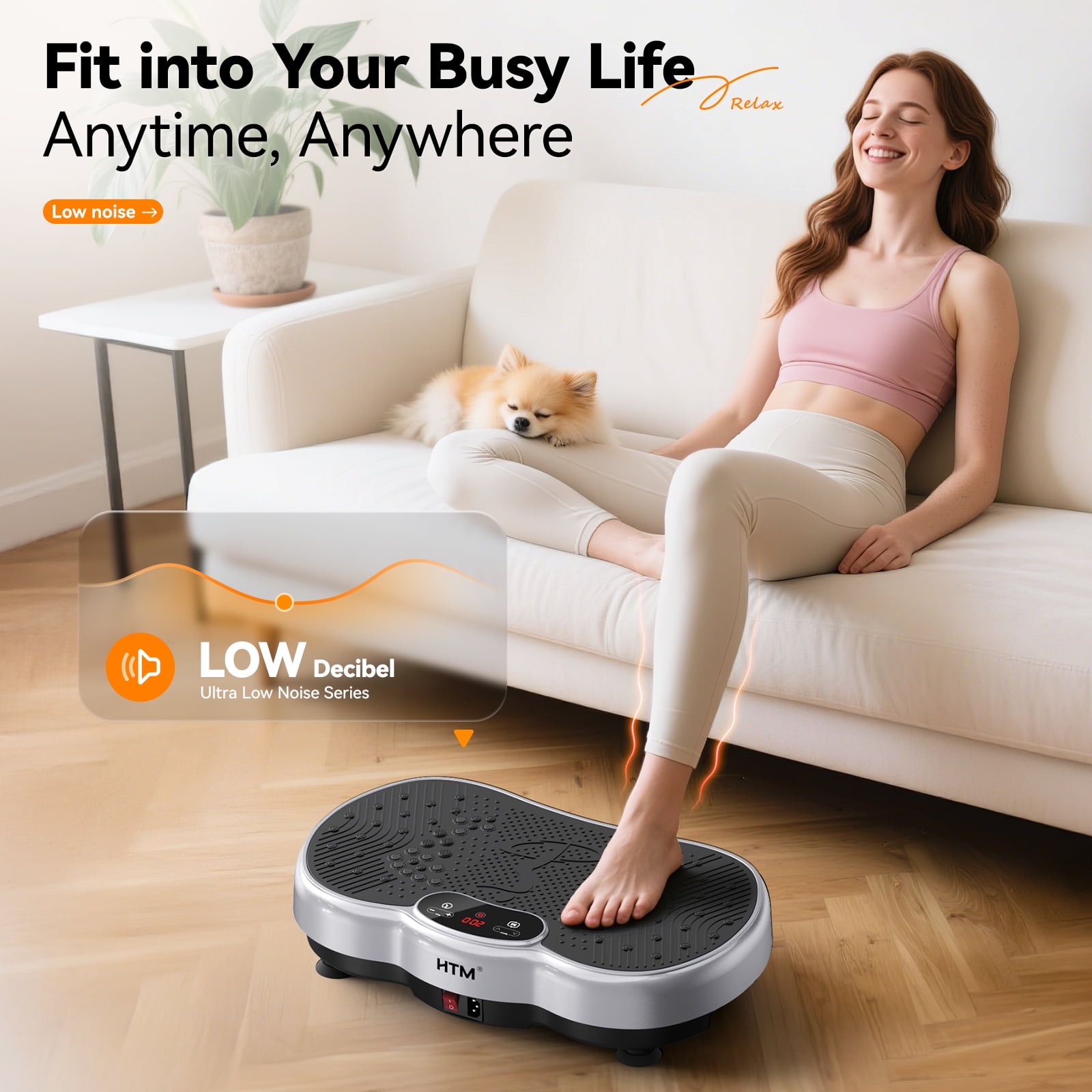 Anqdy Vibrating Platform Exercise Machine Wellness-Focused with Resistance Bands
