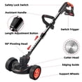 thumbnail image 2 of Paddsun Electric Weed Eater, Cordless with Wheels 21V  Portable 4-in-1 Grass Trimmer Edger, 2 of 8