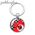 thumbnail image 4 of Llavero redondo de cristal con forma de mariquita para regalo, llavero con diseño de animales y insectos, ideal para regalo, 4 of 4
