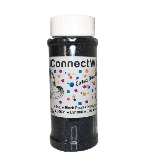 iConnectWith Glitter - Black Pearl, Extra Fine Holographic Glitter
