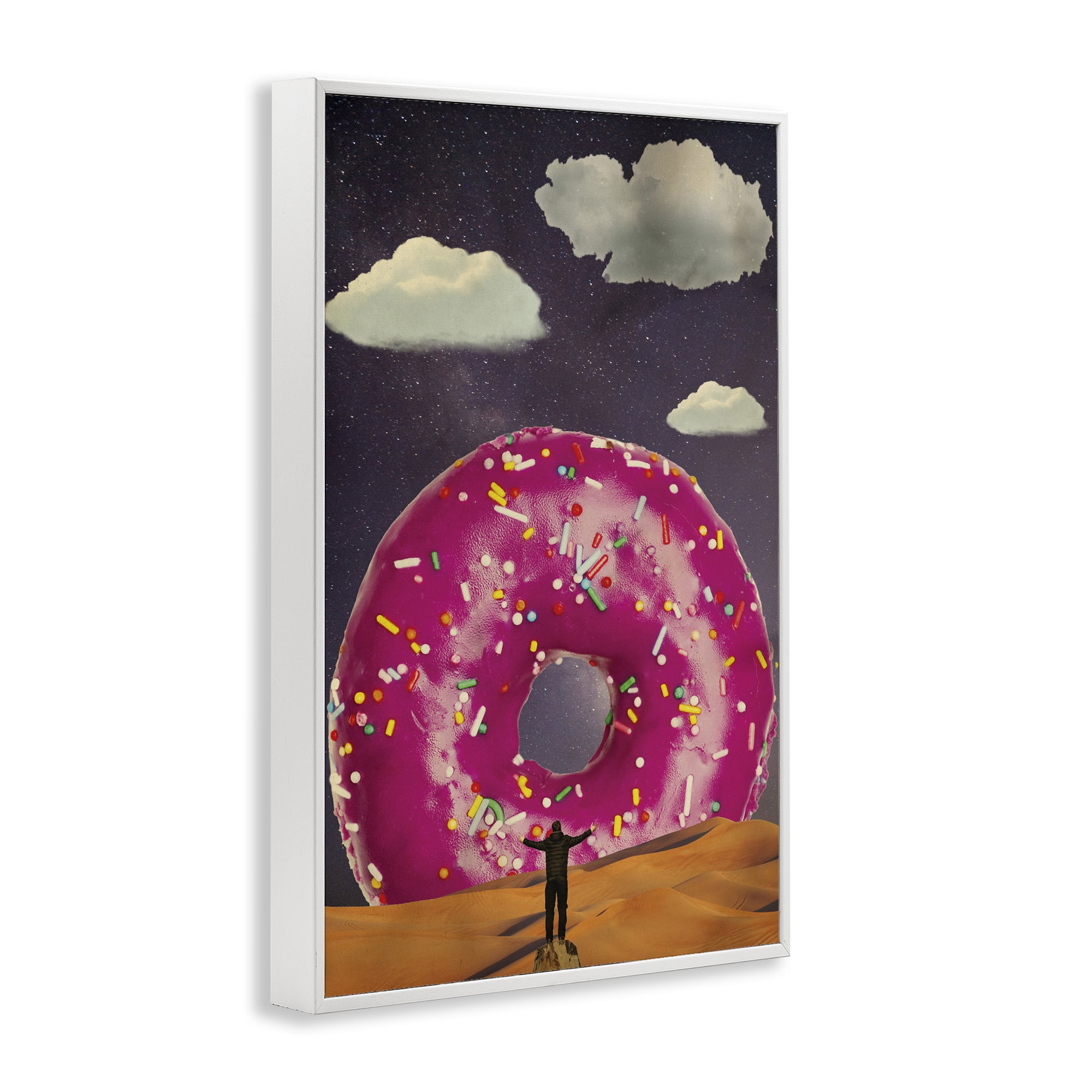 Happy Days Giant Donut White Framed Giclee Art, design by Elo Marc