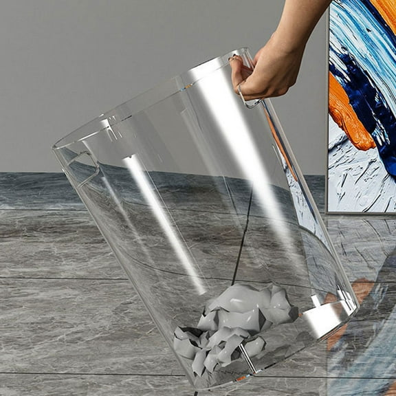 PTOOTP Clear Acrylic Bucket Vase Set of 2 for Flower Display, Home Decor, and Storage, Modern Transparent Design