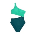 thumbnail image 3 of DHFJKG One Piece Swimsuit Women Tummy Control Bathing Suit One Shoulder Hallow Out Monokini Full Coverage Color Block Cozy Beachwear, 3 of 9