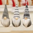 thumbnail image 4 of Set of 3 Christmas Gnomes Hanging Ornaments Swedish Gnome Handmade Plush Santa Elves Xmas Tree Hanging Holiday Xmas Decorations, 4 of 5