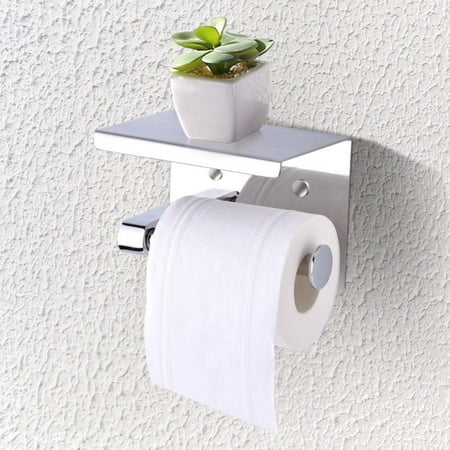Stainless Steel Bath Accessories Ejoyous Toilet Accessories Toilet Paper Rack Stainless Steel Wall Double Roll Paper Rack Hotel Toilet Paper Towel Box Bathroom Toilet Paper Towel Rack Punching Toilet Paper Holder ()