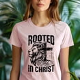 thumbnail image 5 of Rooted In Christ Lion Graphic Christian T-Shirt for Men and Women, Dark Heather, Size M, 5 of 6