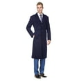 thumbnail image 3 of Men's Knee Length Wool Blend Three Button Long Jacket Overcoat Top Coat, 3 of 4