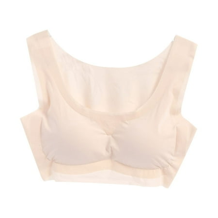 

Dadaria Long Sports Bras for Women High Support Mind Sleep Underwear Plus Big-Size Comfort Sports Vest Bra Without Steel Ring Beige XXXXL Female