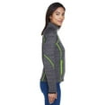 thumbnail image 3 of North End 78697 Women's Flux Mélange Bonded Fleece Jacket-Carbon/ Acid Green-XS, 3 of 3