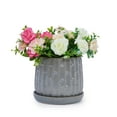 thumbnail image 6 of Set of 2 Ceramic Flowerpot, 7" Modern Planter for Patio, Garden, Windowsill - Grey, 6 of 13